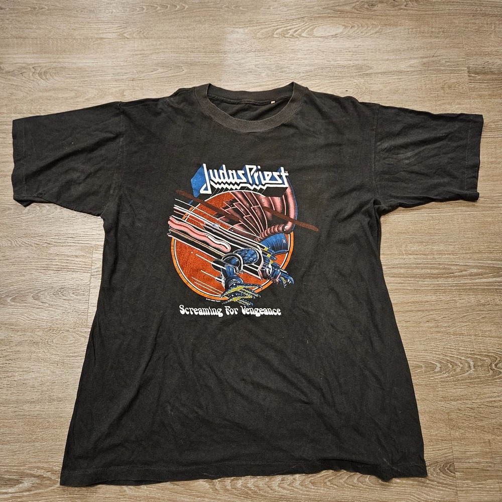 Vintage 1990 Judas Priest Screaming For Vengeance T Shirt Mens XL Double Sided